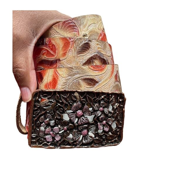 Streets Ahead Womens/Teen Leather Rose Belt Large Floral Brown Buckle Western - Picture 11 of 11